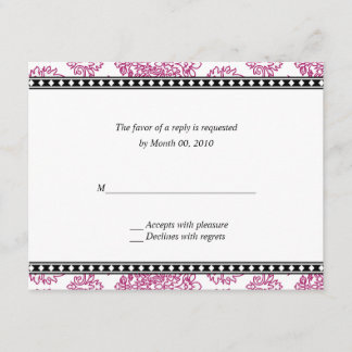 Fuchsia Floral Reply cards