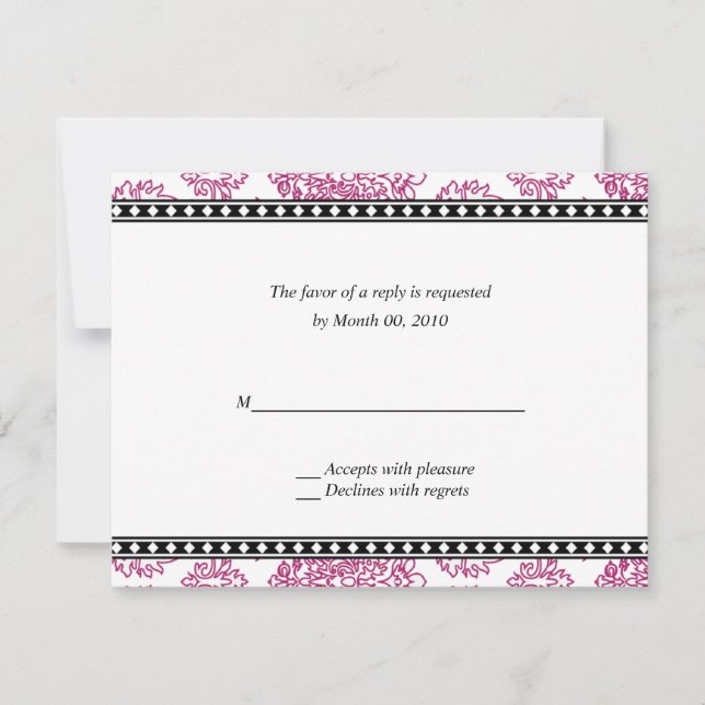 Fuchsia Floral Reply cards (Front)