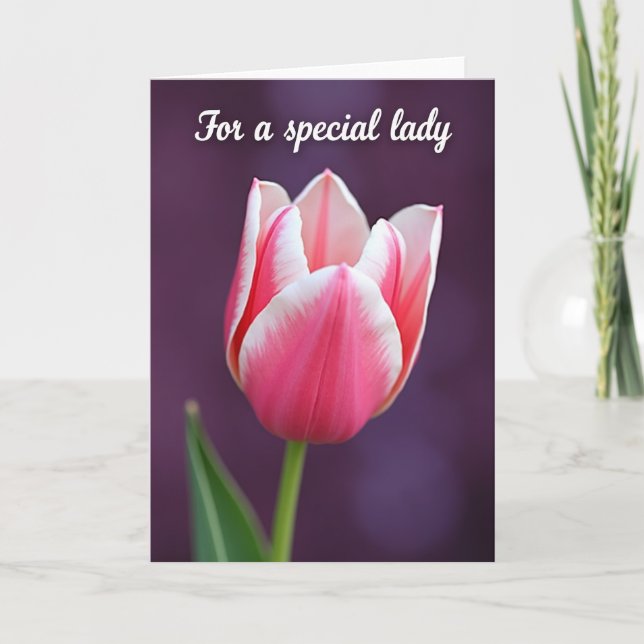 Fuchsia Floral Special Lady Card (Front)