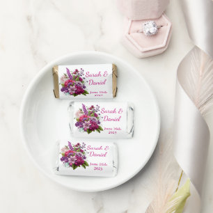 Fuchsia Floral Wedding Favors Candy Bar Wrapper