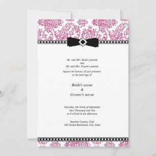 Fuchsia Floral Wedding Invitation