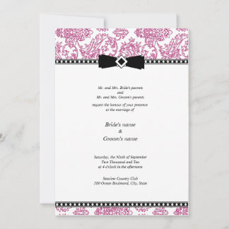 Fuchsia Floral Wedding Invitation