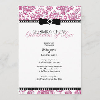 Fuchsia Floral Wedding Invitation