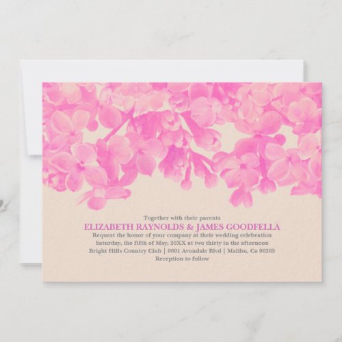 Fuchsia Floral Wedding Invitations