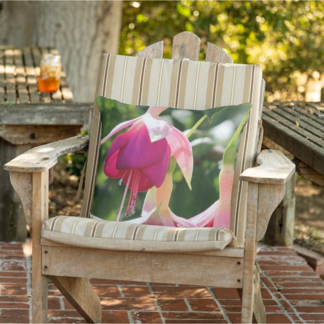Fuchsia Flower Outdoor Pillow (Chair)