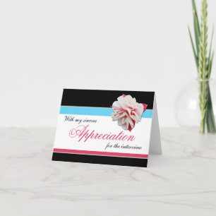 Fuchsia Flower Pink Blue Interview Thank You Card