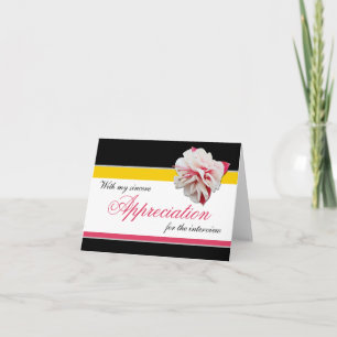Fuchsia Flower Pink Yellow Interview Thank You Card