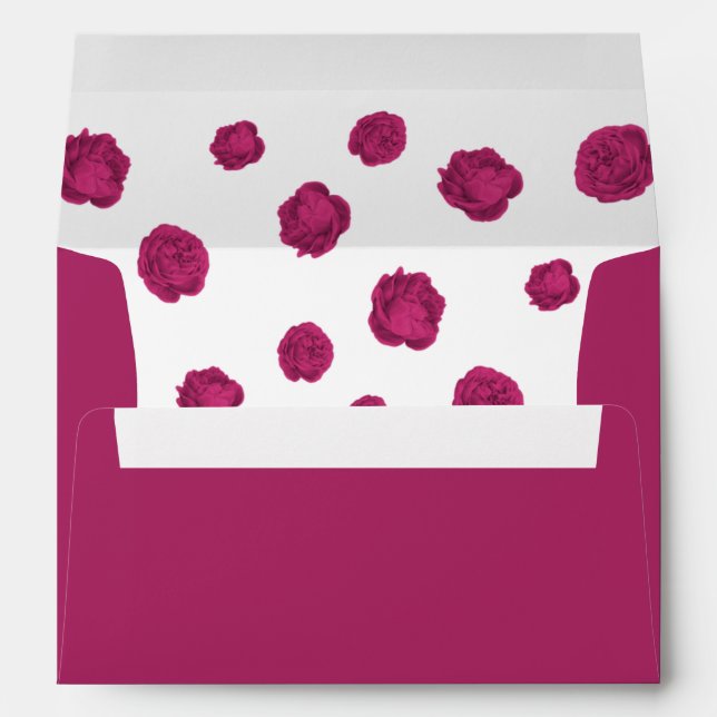 fuchsia flowers botanical wedding envelope (Back (Bottom))