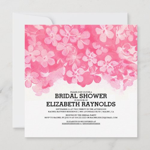 Fuchsia Flowers Bridal Shower Invitations