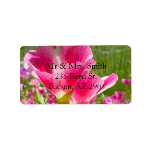 Fuchsia Flowers Label