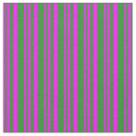 [ Thumbnail: Fuchsia & Forest Green Striped/Lined Pattern Fabric ]