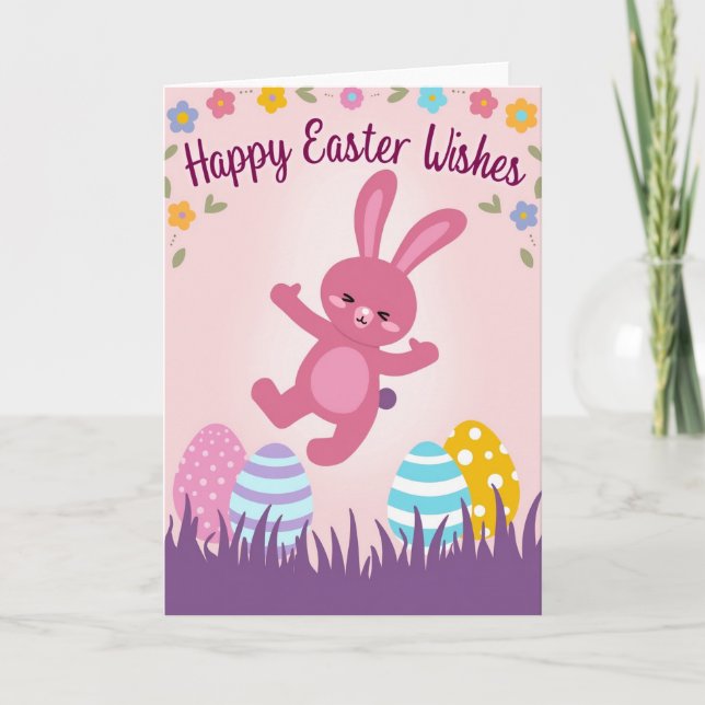 Fuchsia Friend Striped Egg Card (Front)