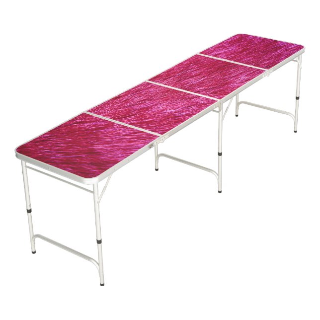 Fuchsia Fur Look Beer Pong Table (Angled)