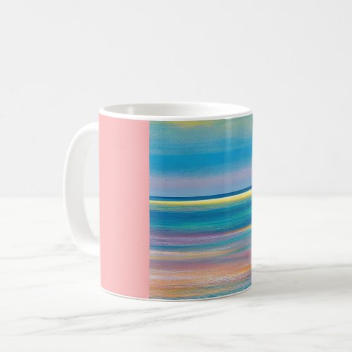 Fuchsia Fusion Abstract Seascape Coffee Mug