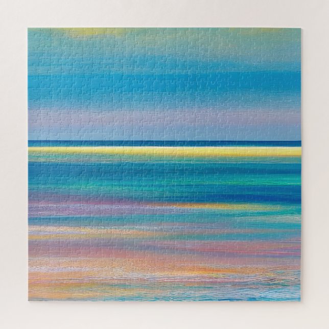 "Fuchsia Fusion" Abstract Seascape Jigsaw Puzzle (Vertical)