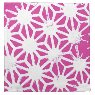 Fuchsia geometric pattern cloth napkin
