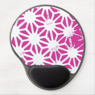 Fuchsia geometric pattern gel mouse pad
