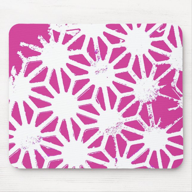 Fuchsia geometric pattern mouse pad (Front)