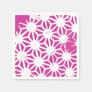 Fuchsia geometric pattern napkins