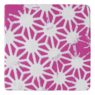 Fuchsia geometric pattern trivet