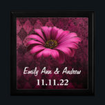 Fuchsia Gerber Daisy Wedding Anniversary Jewelry Box<br><div class="desc">Wedding Black Lacquer Keepsake Custom Designer Personalized Jewelry Box or Memory Box Elegant Unique Wedding Anniversary  Christmas Gifts or Valentines Day Gifts</div>