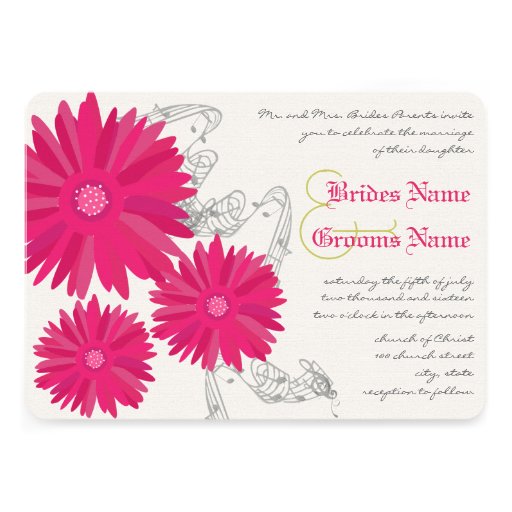 Gerber Daisy Wedding Invitations 6