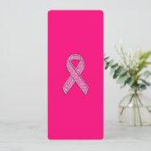 Fuchsia Glitter Style Pink Ribbon Awareness (Standing Front)