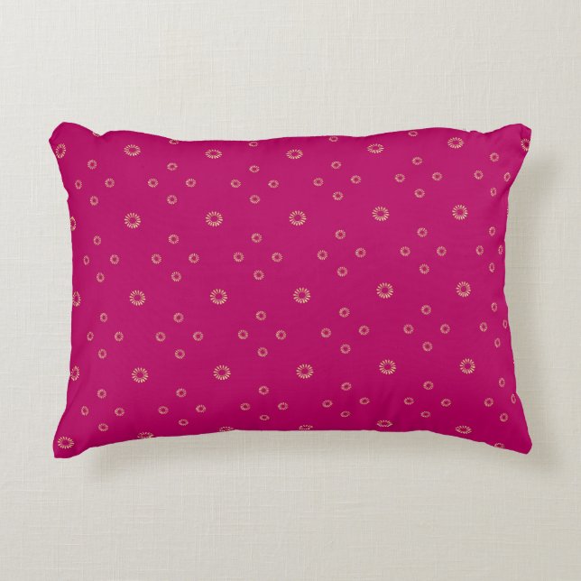 Fuchsia | Golden Zinnia Sun Accent Pillow (Front)