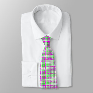 Fuchsia & Green Interlocking Stripes Neck Tie