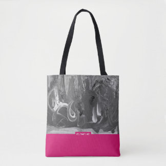 Fuchsia&Grey, Abstract Art Tote Bag