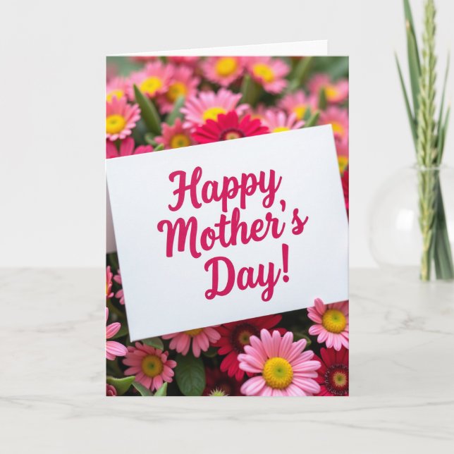 Fuchsia Happy Mothers Day Card (Front)