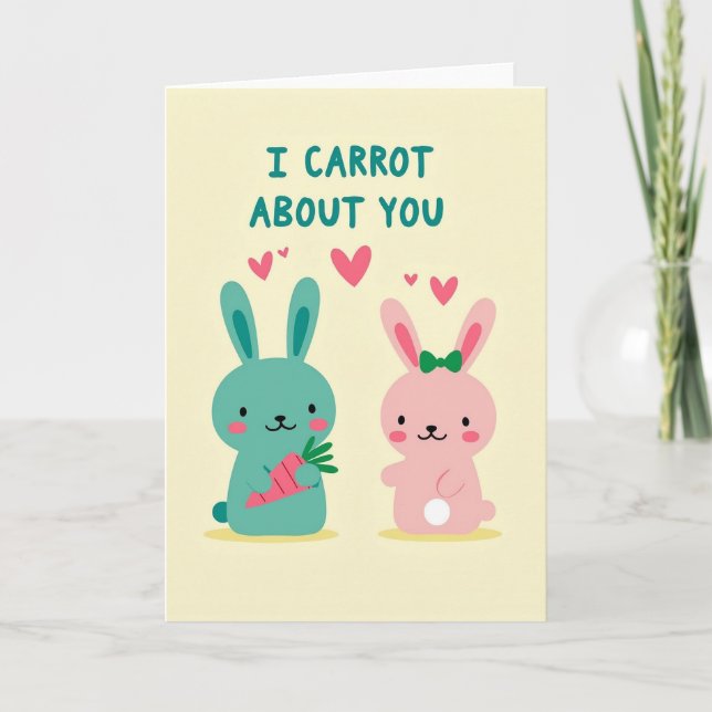 Fuchsia Heart Carrot About You Card (Front)