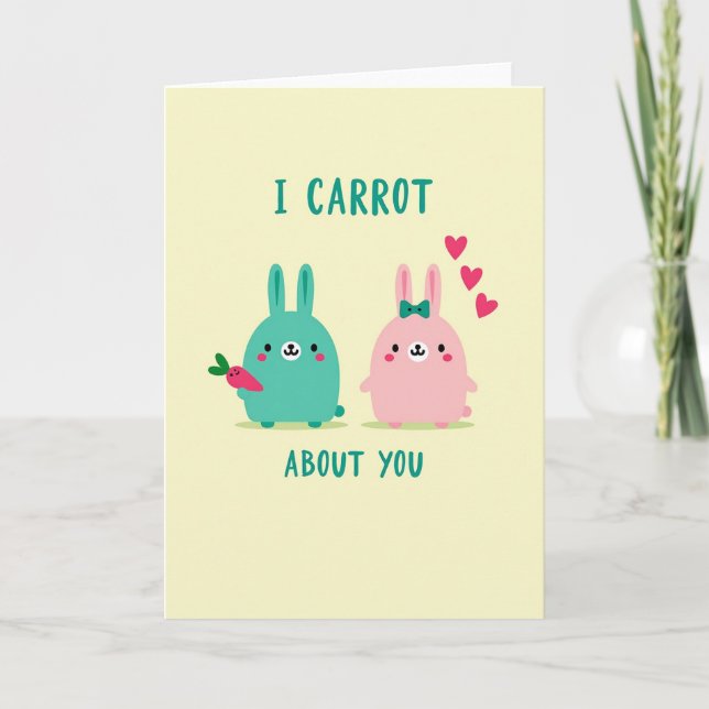 Fuchsia Hearts Animal Love Card (Front)