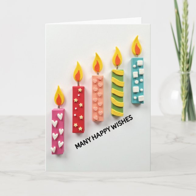 Fuchsia Hearts Birthday Card (Front)