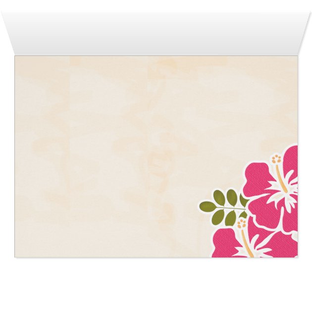Fuchsia Hibiscus Wedding Thank You Notes Cards