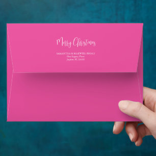Fuchsia Holiday Return Address Envelopes