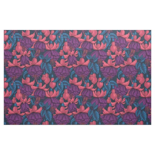 Fuchsia in blue and purple fabric