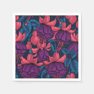 Fuchsia in blue and purple napkins
