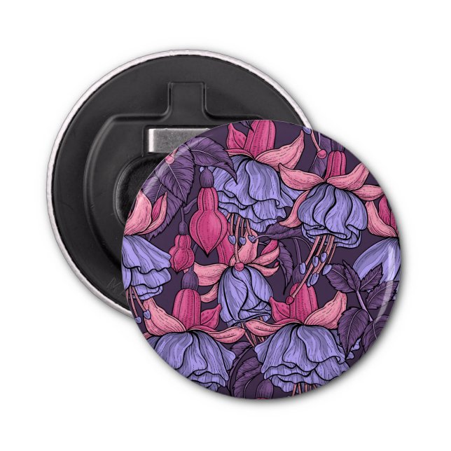 Fuchsia in pink and violet bottle opener (Front)