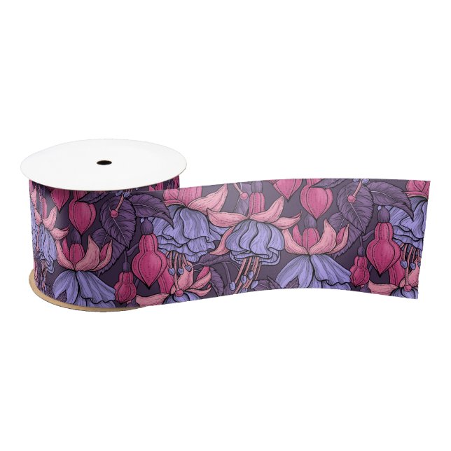 Fuchsia in pink and violet satin ribbon (Spool)