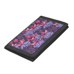 Fuchsia in pink and violet trifold wallet