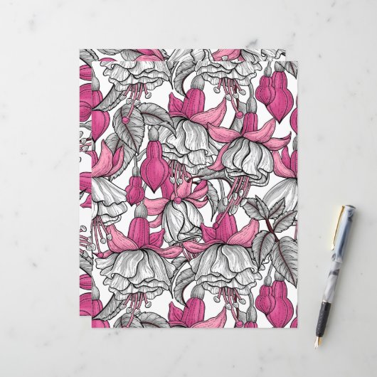 Fuchsia in white and pink (Front/Back In Situ)