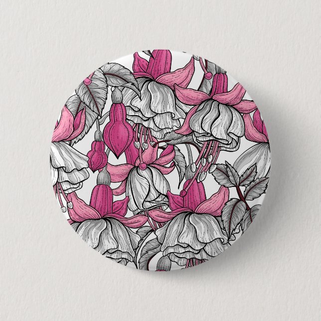 Fuchsia in white and pink button (Front)