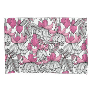 Fuchsia in white and pink pillow case