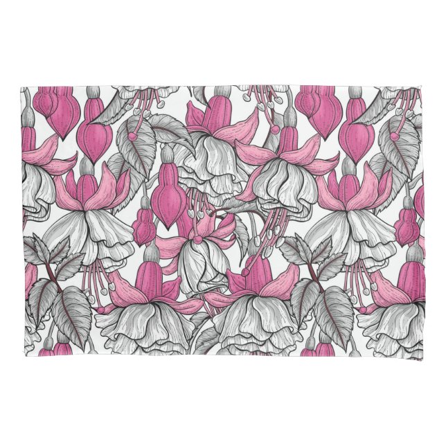 Fuchsia in white and pink pillow case (Front-Left)