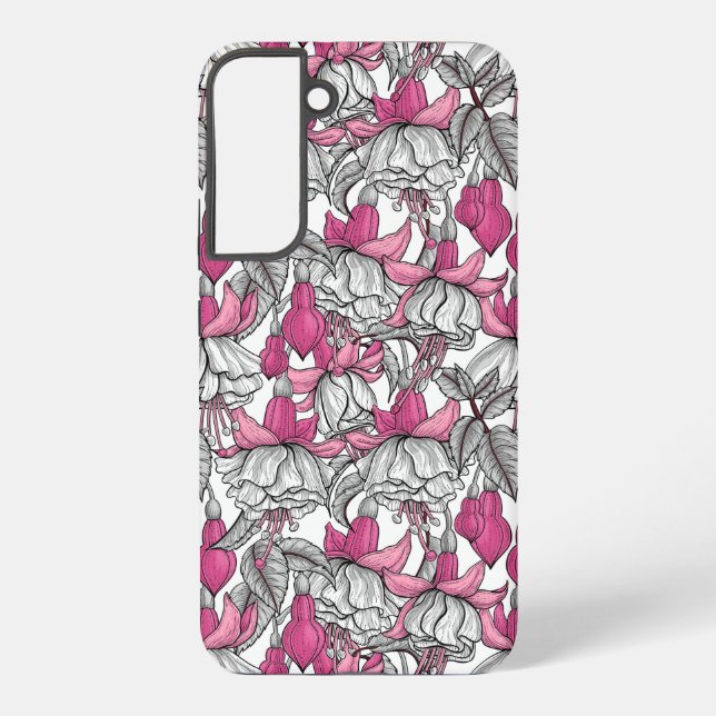 Fuchsia in white and pink samsung galaxy case (Back)
