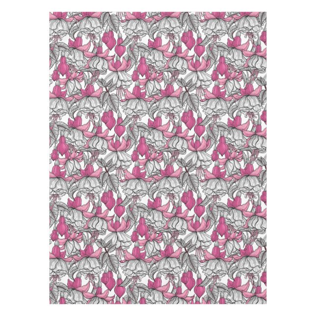 Fuchsia in white and pink tablecloth (Front)