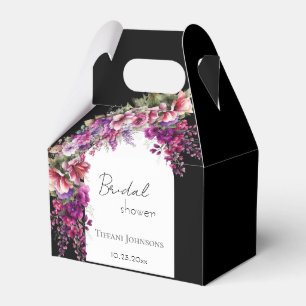 Fuchsia Lavender Floral Arch Bridal Shower Favor Boxes