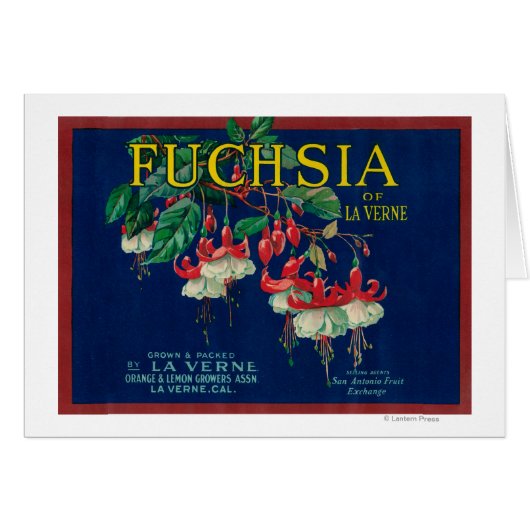 Fuchsia Lemon LabelLa Verne, CA Cards (Front Horizontal)
