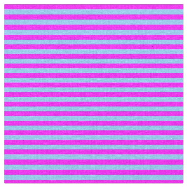 Fuchsia & Light Sky Blue Colored Pattern Fabric (Close Up)